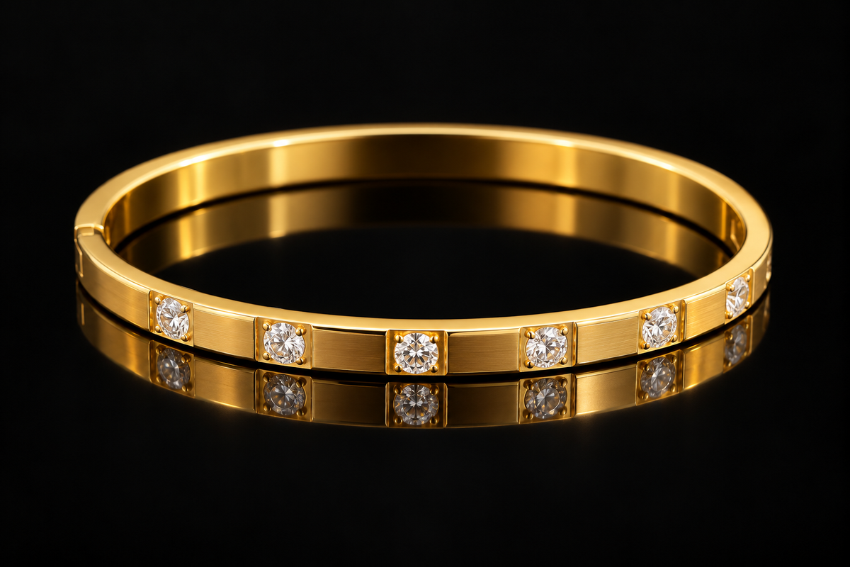 Golden Spark Crystal Bangle