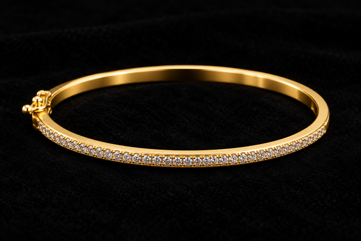 Golden Sparkle Pavé Bangle