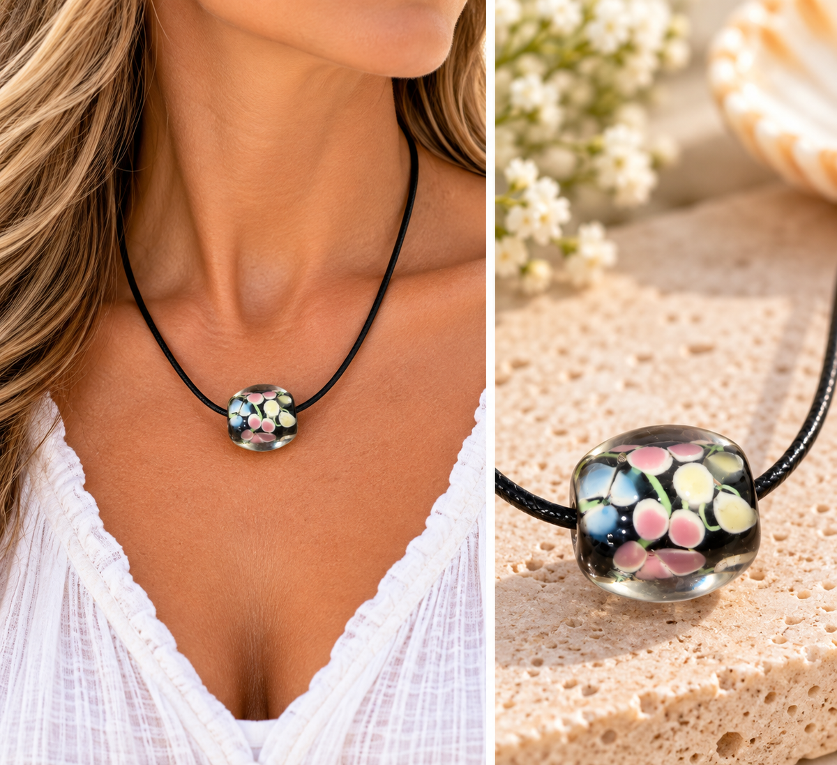 Garden Glass Pendant Necklace