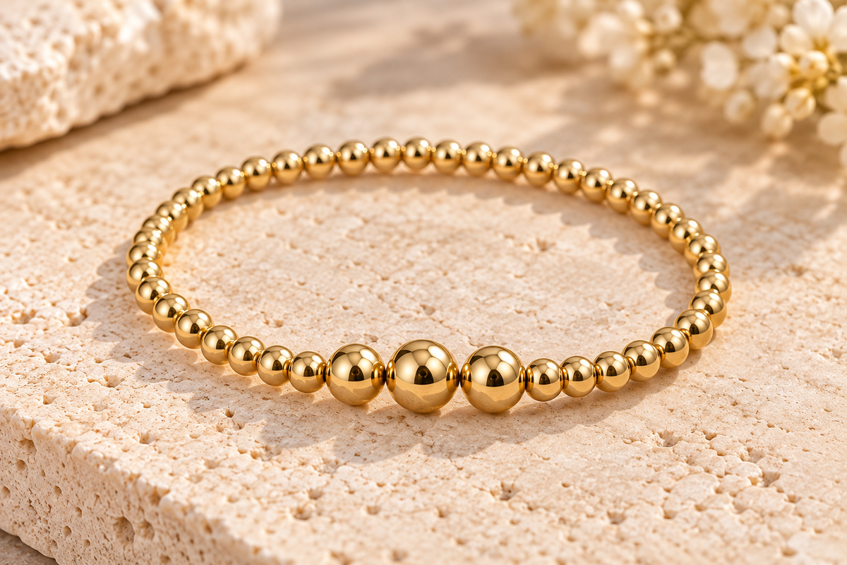 The Essential Gold Beaded Bracelet