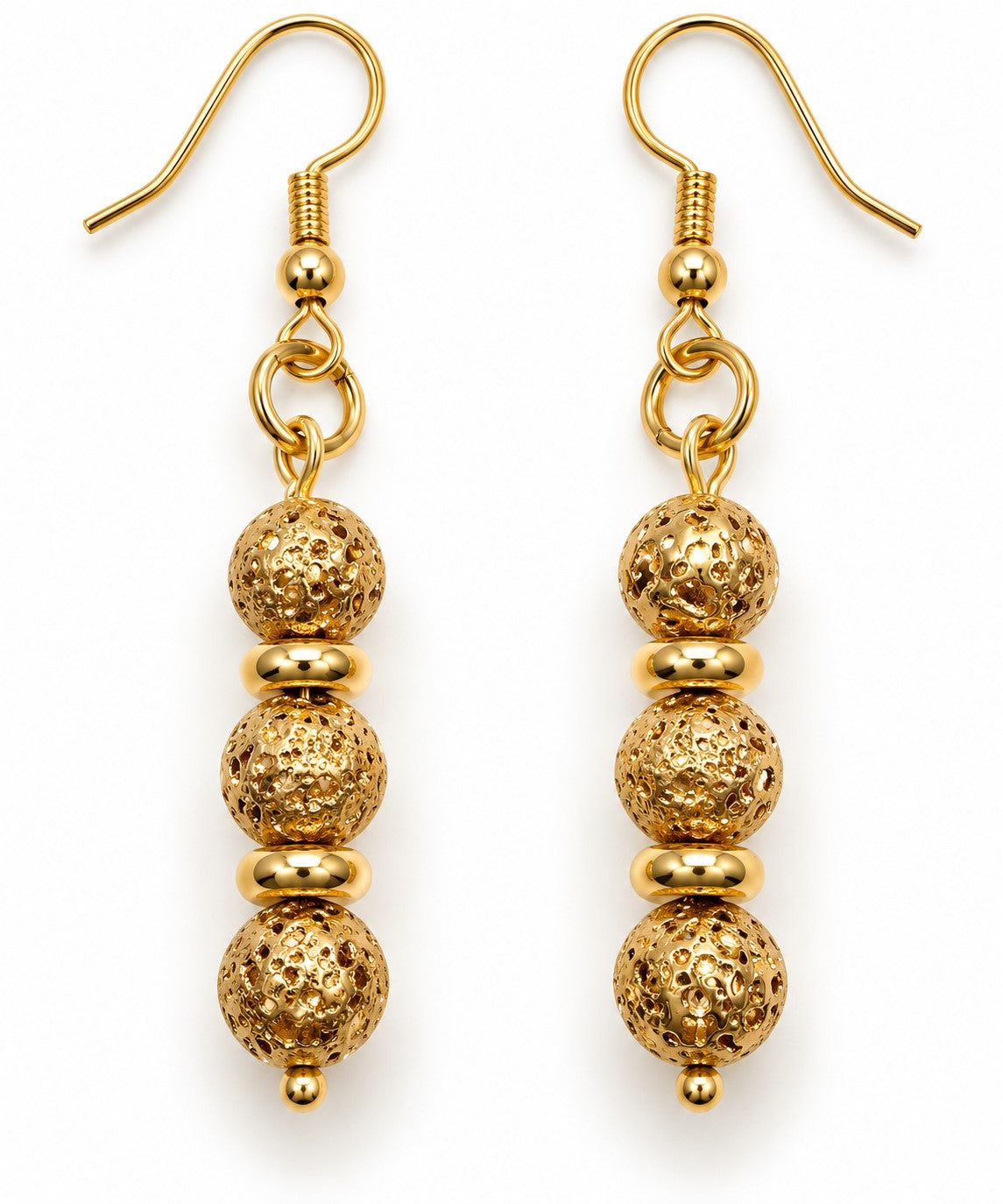 Golden Lava Drop Earrings
