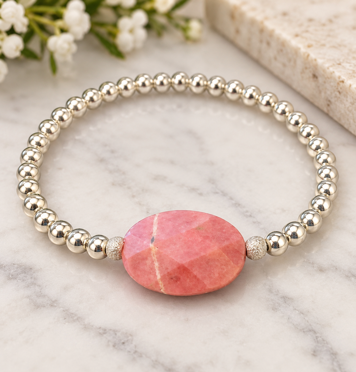 Rhodonite Statement Bracelet