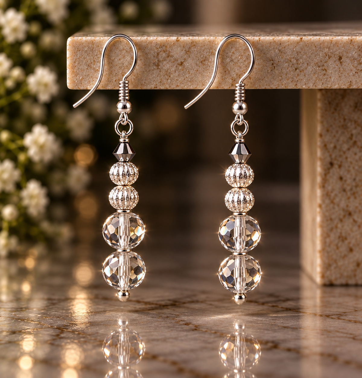 Crystal Radiance Drop Earrings