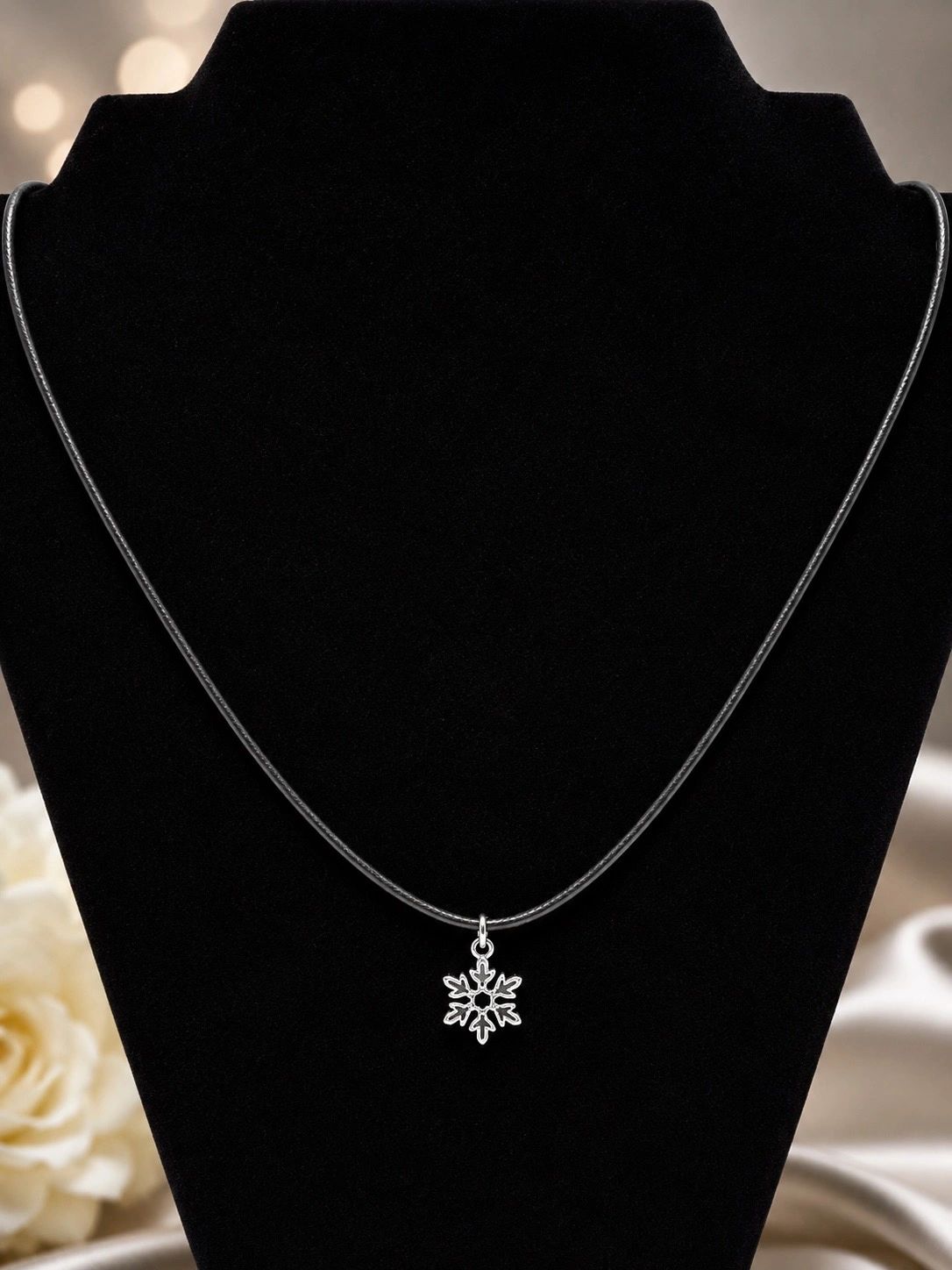 Silver-Tone Snowflake Necklace