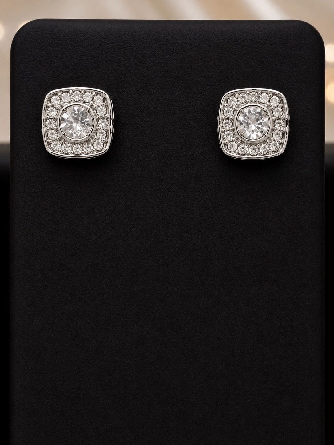 Classic Crystal Halo Stud Earrings