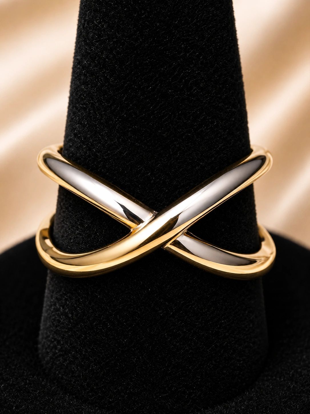 Classic Two-Tone Crossover Ring