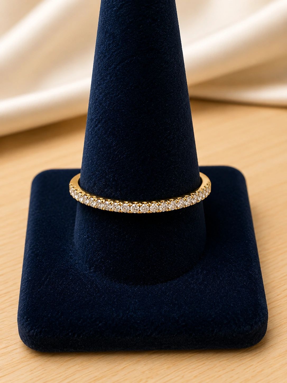 Gold-Tone Crystal Eternity Style Ring