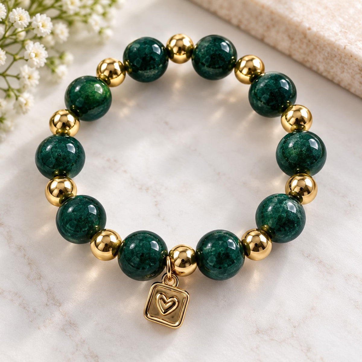 Emerald Heart Bracelet
