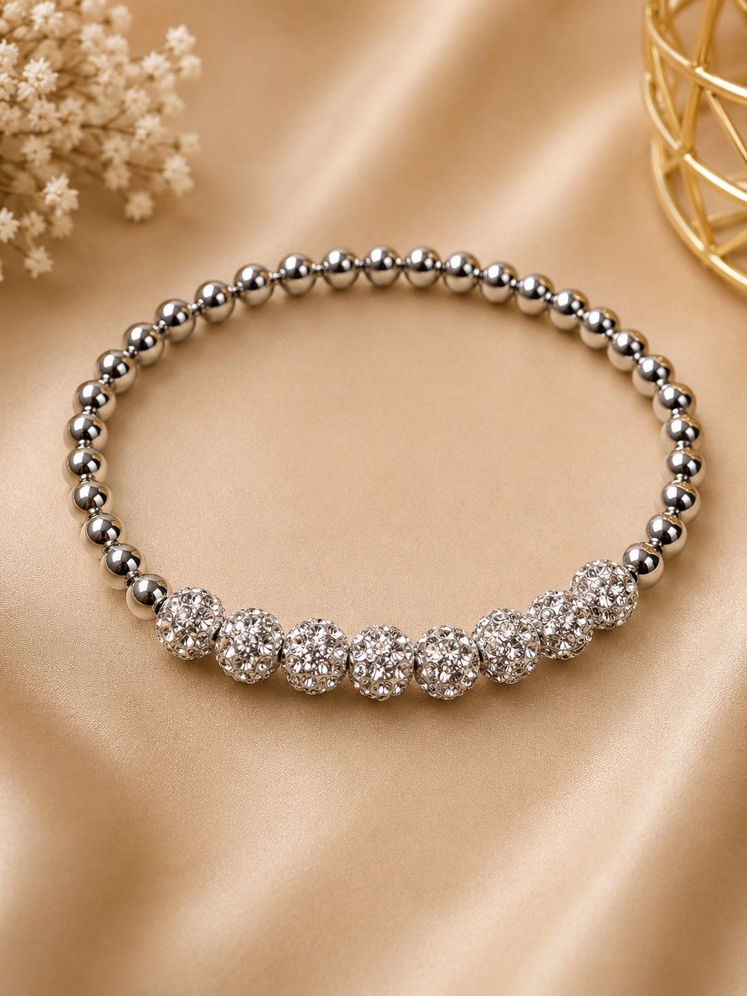 Silver Crystal Stretch Bracelet