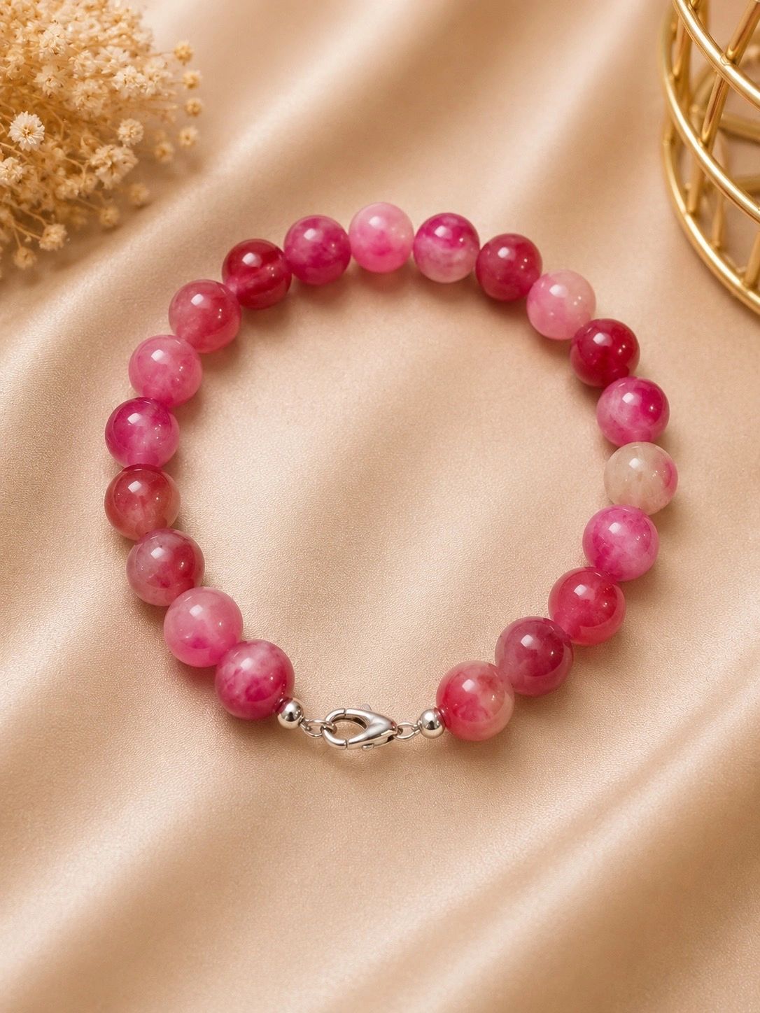 Pink Beaded Bracelet