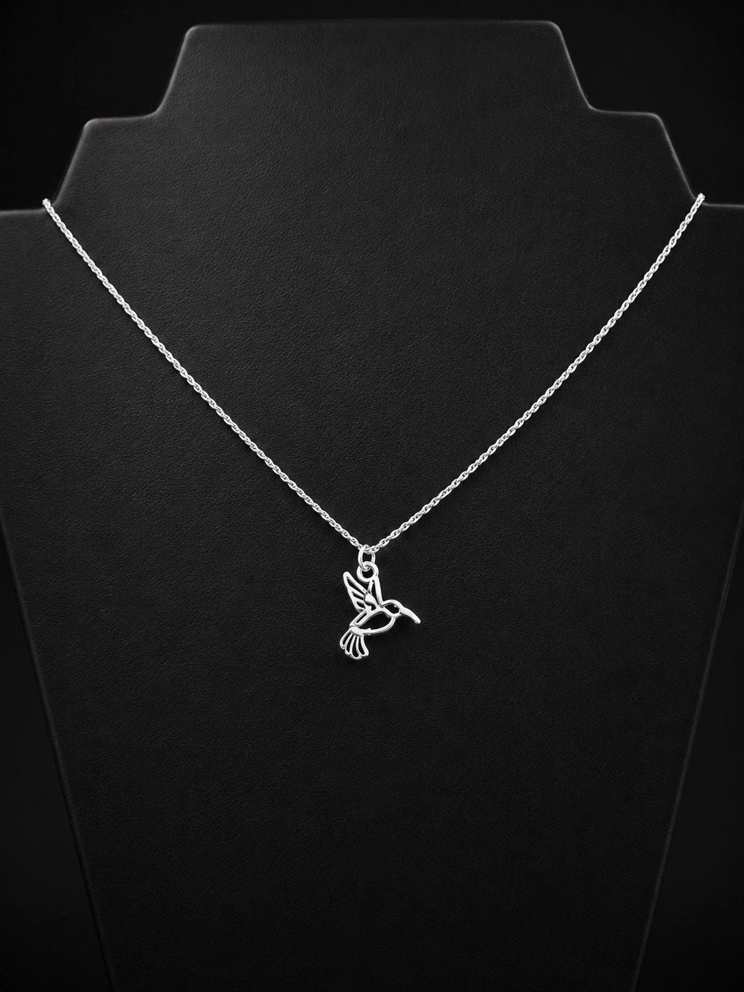 Sterling Silver-Plated Hummingbird Necklace