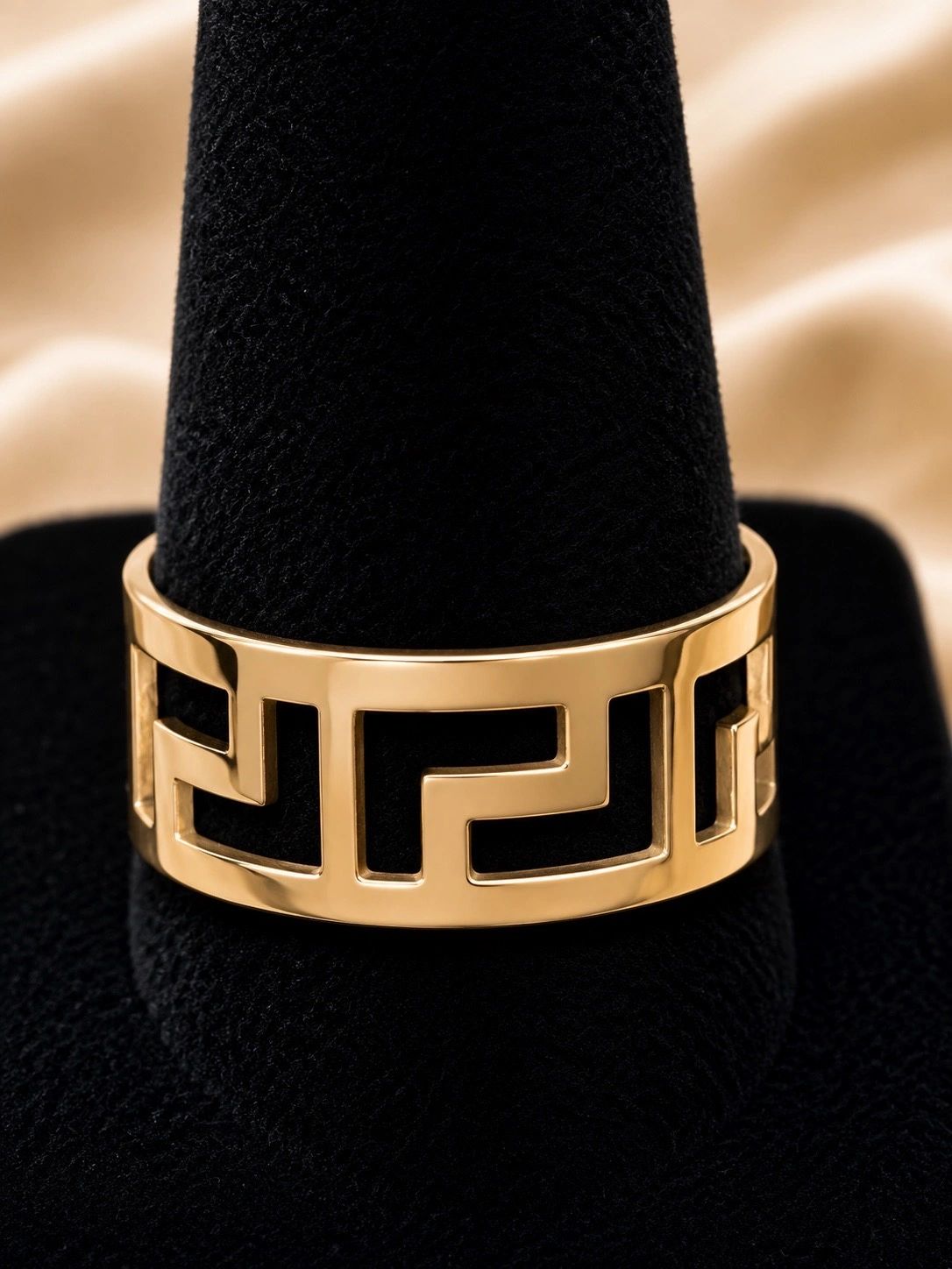Gold-Tone Geometric Adjustable Ring