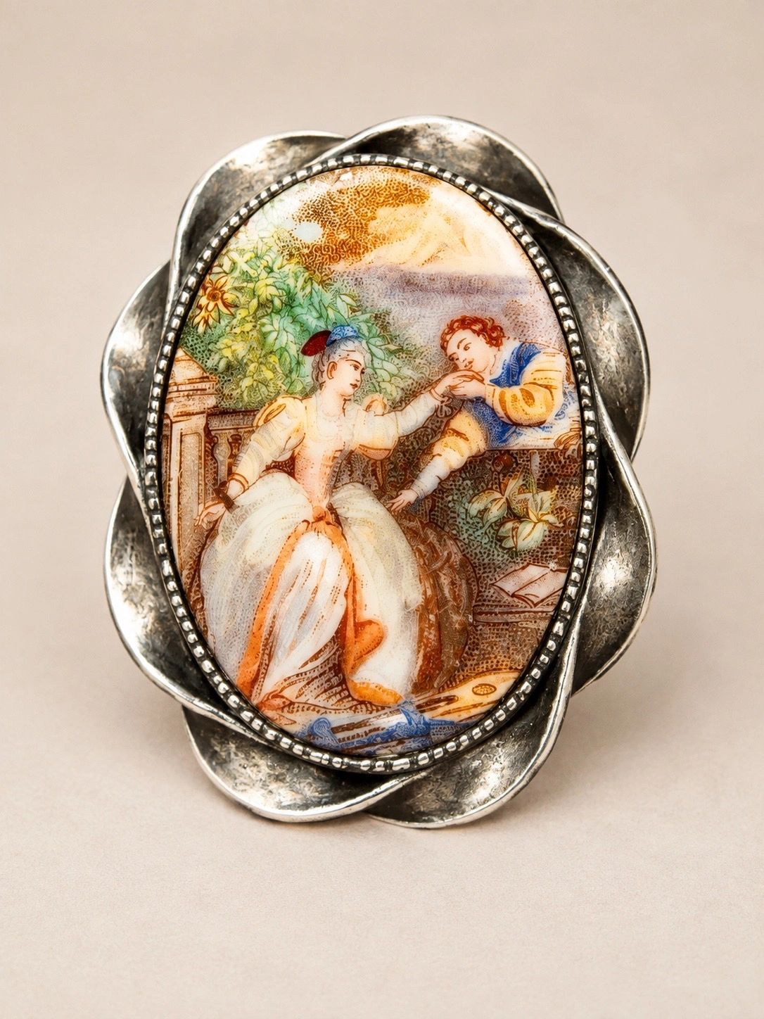 Vintage Romantic Portrait Brooch
