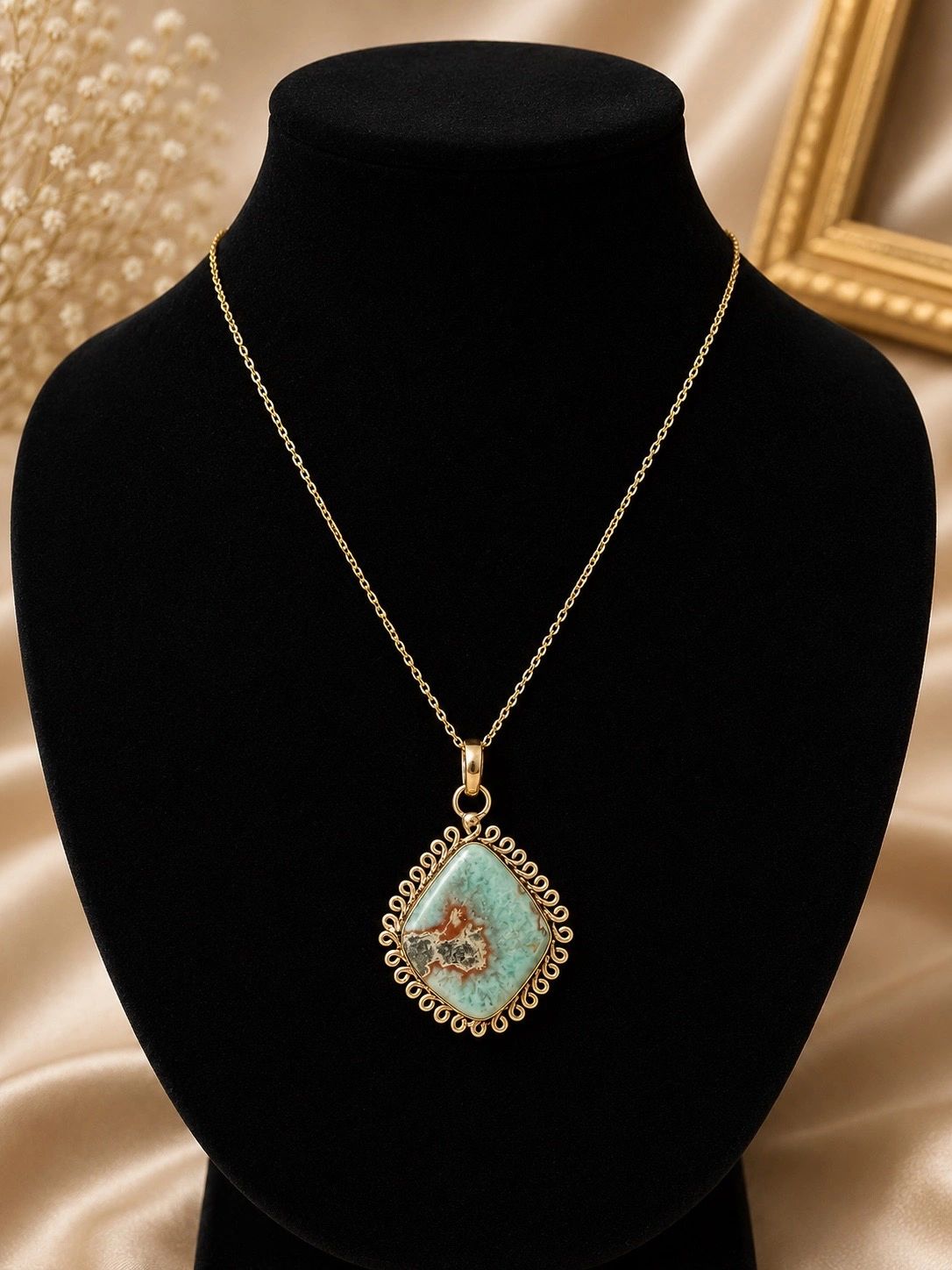 Turquoise Stone Pendant Necklace