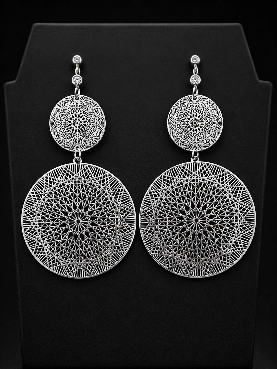 Silver Filigree Statement Earrings
