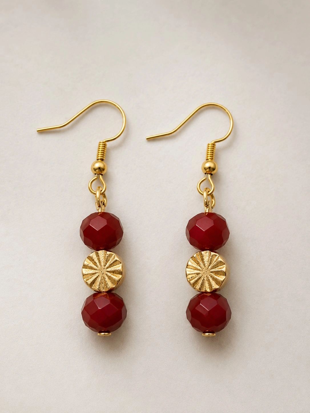 Crimson & Gold Elegance Earrings