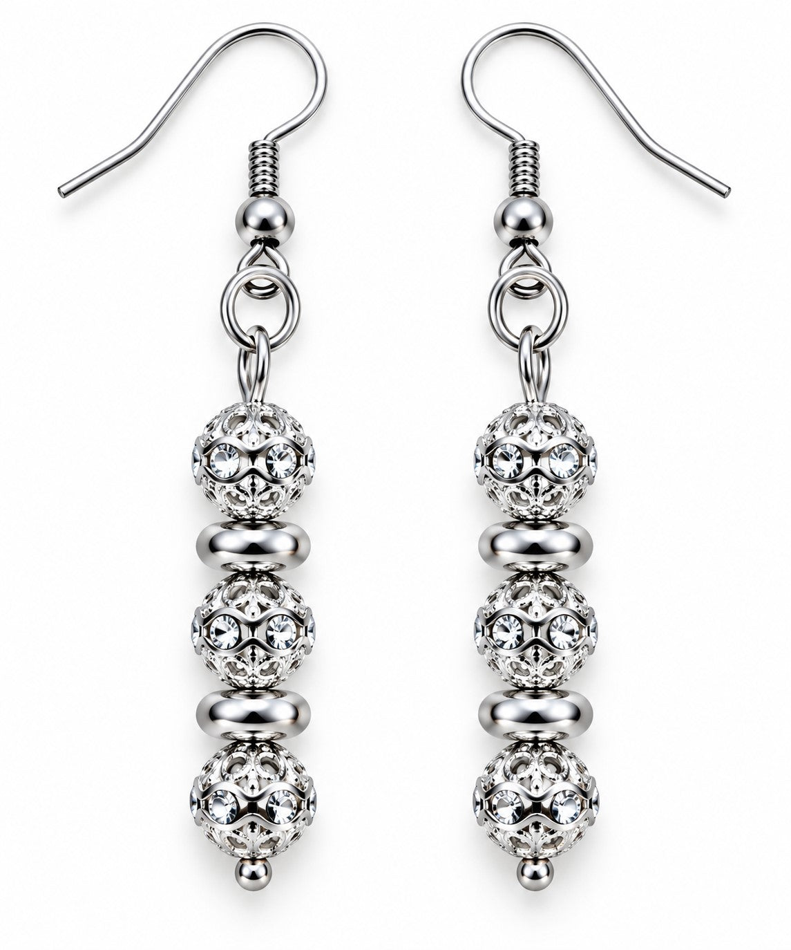 Silver Sparkle Drop Earrings