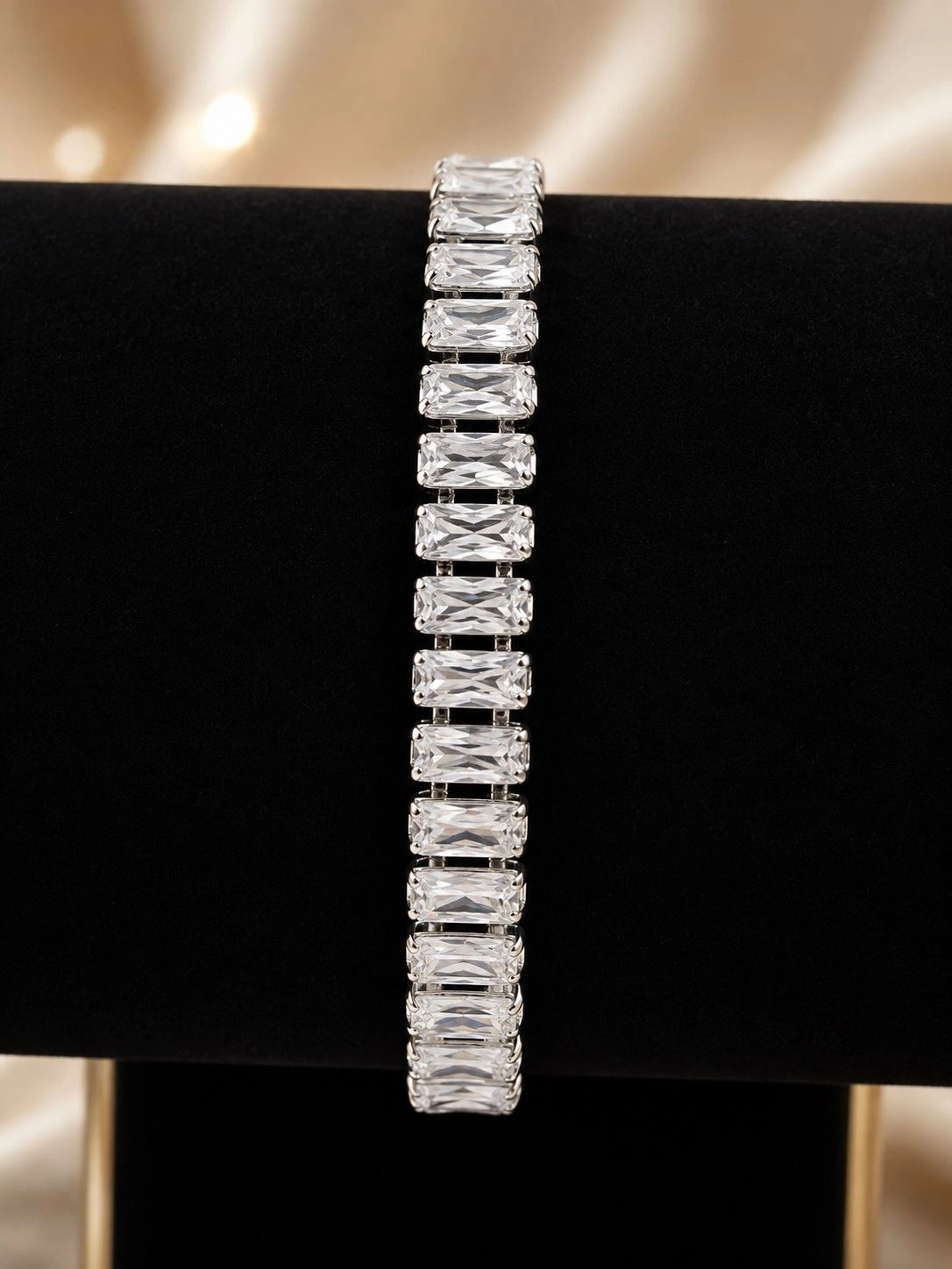 Sterling Silver Baguette Tennis Bracelet