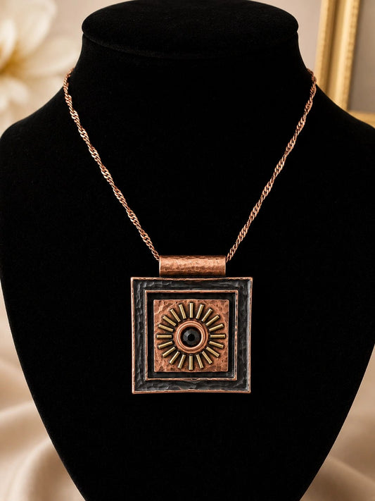 Artisan Copper Sunburst Statement Necklace