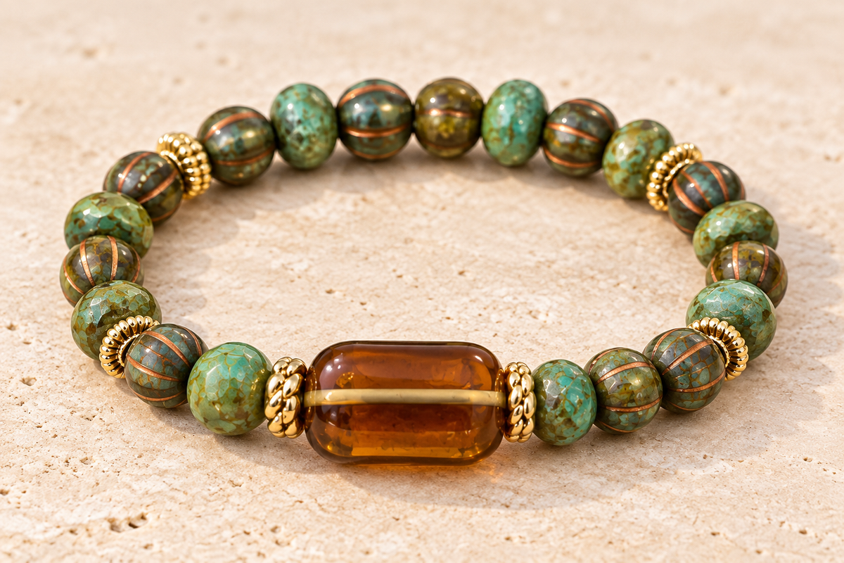 Sage & Amber Artisan Bracelet