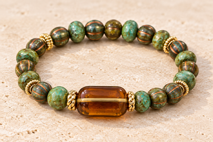 Sage & Amber Artisan Bracelet