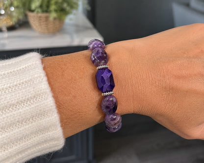 Purple Gemstone Statement Bracelet💜