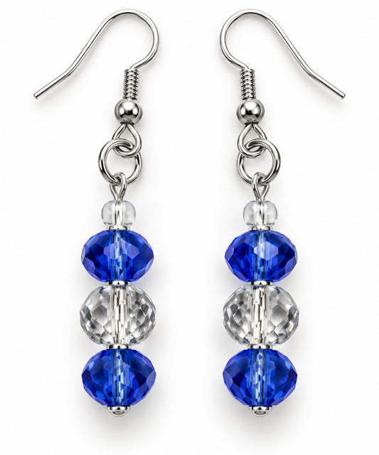 Sapphire Sparkle Czech Glass Earrings