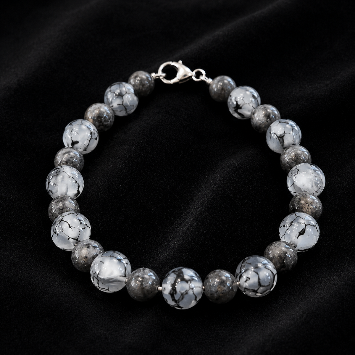 Silver Mist Marble Bracelet
