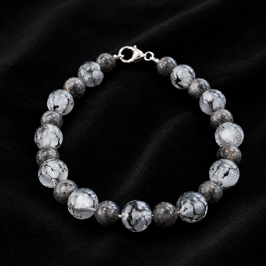 Silver Mist Marble Bracelet