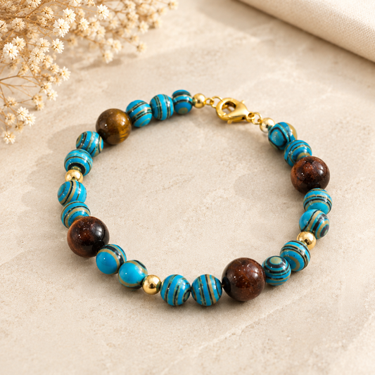 Turquoise & Tiger Eye Bracelet