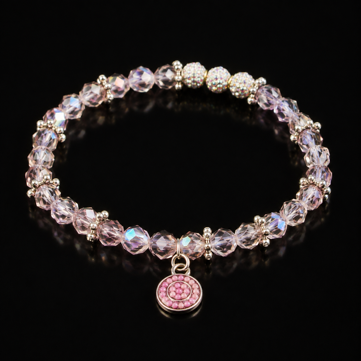 Blush Sparkle Charm Bracelet