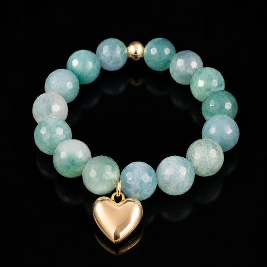 Seafoam Serenity Heart Bracelet