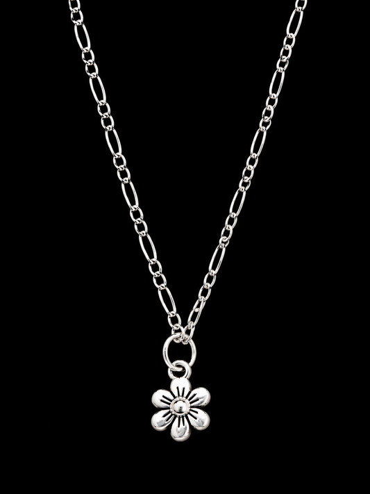 Silver Daisy Charm Necklace