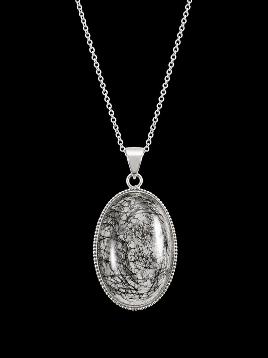 Sterling Silver Clear Stone Pendant Necklace