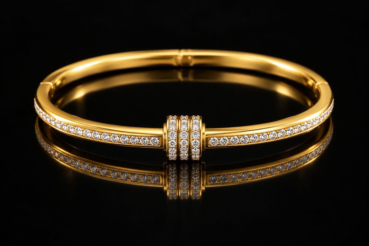 Golden Radiance Crystal Bangle