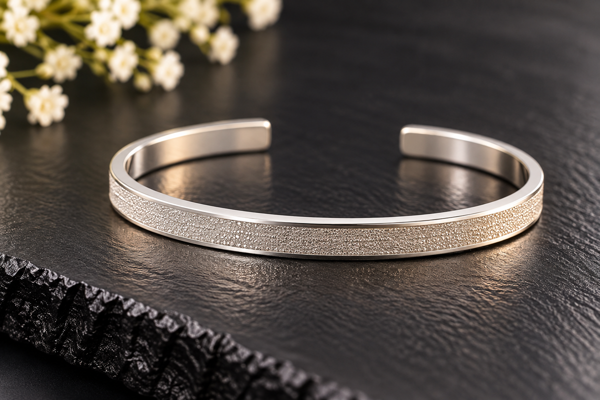 Silver Stardust Cuff Bracelet