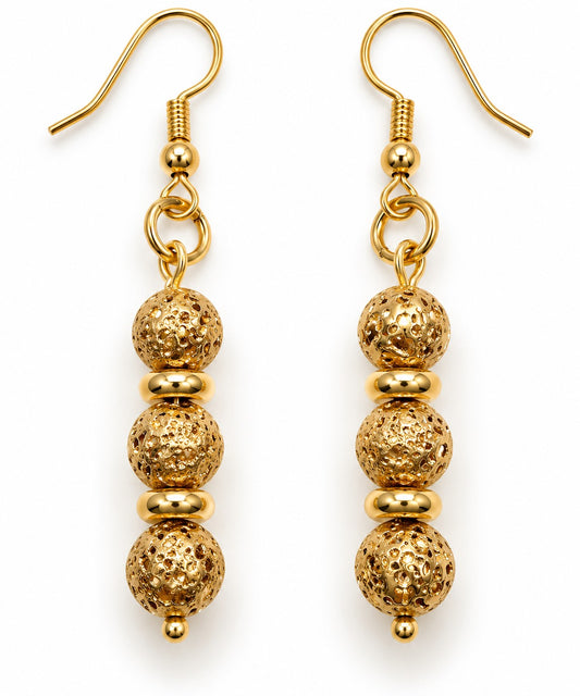 Golden Lava Drop Earrings