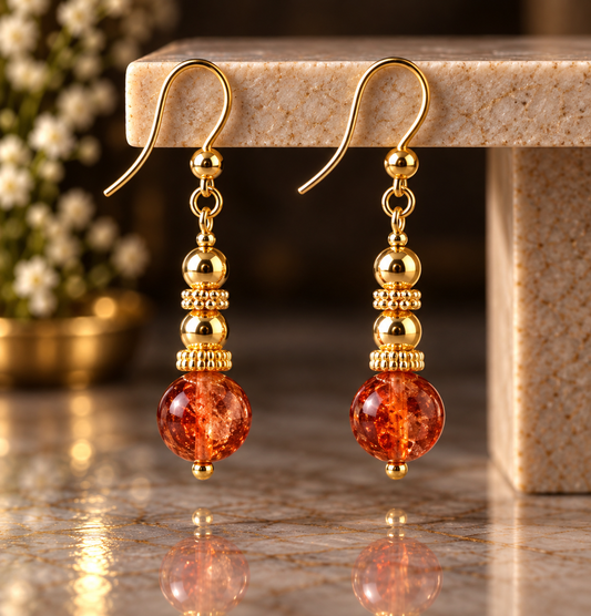 Sunset Crackle Glass Earrings