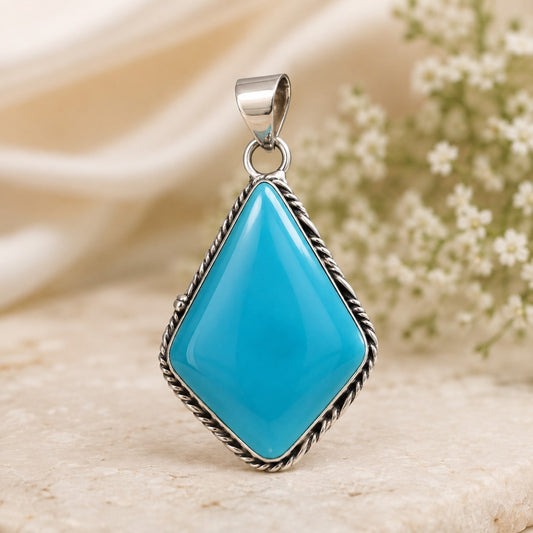 Sterling Silver Aqua Pendant