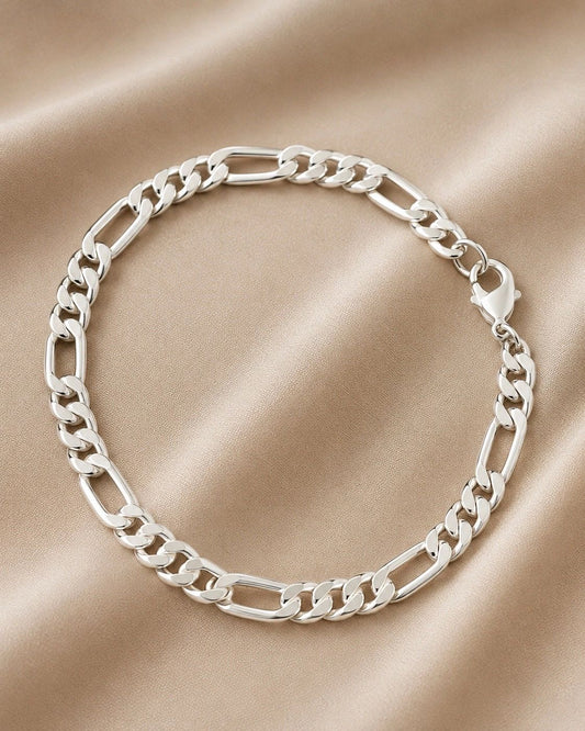 Classic Silver-Tone Figaro Link Bracelet