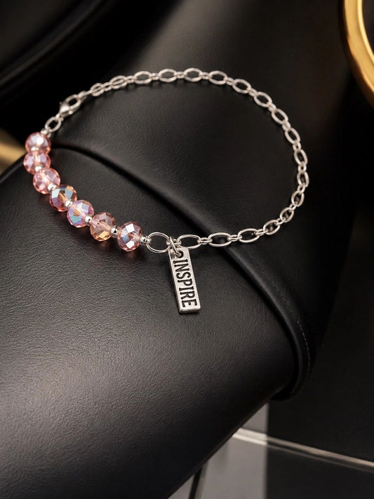 Pink Czech Crystal Inspire Anklet