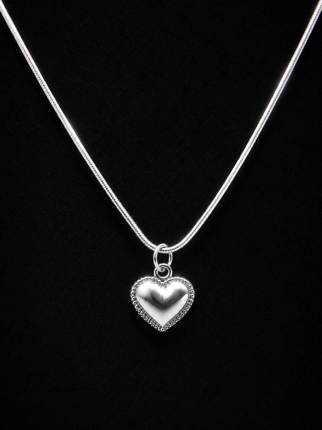Sterling Silver Designer Heart Necklace