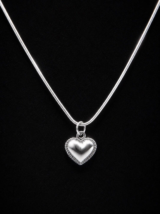 Sterling Silver Designer Heart Necklace