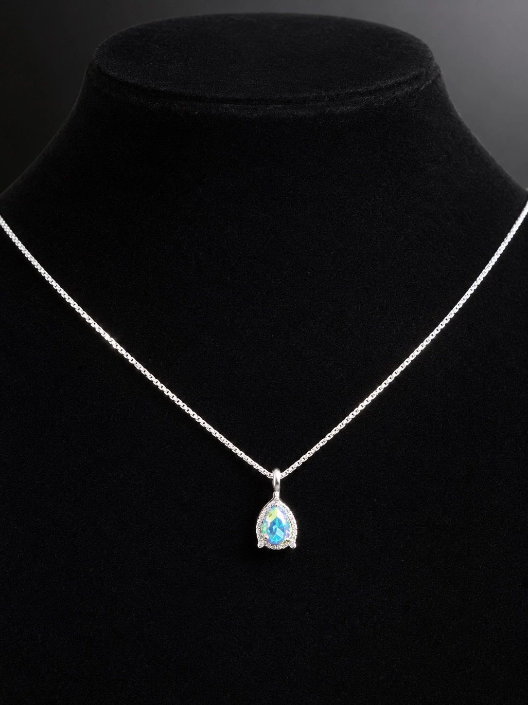 Aurora Crystal Teardrop Necklace