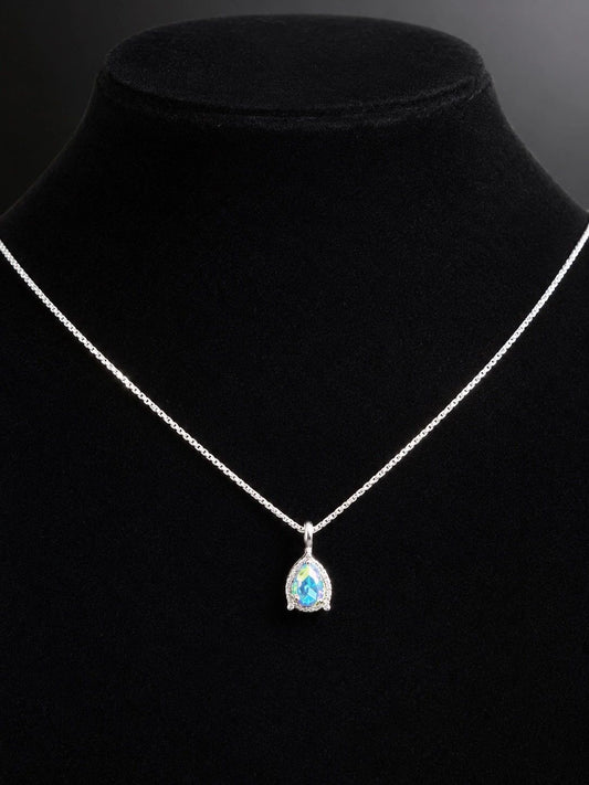 Aurora Crystal Teardrop Necklace