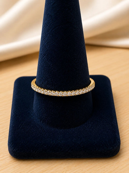 Gold-Tone Crystal Wedding Band