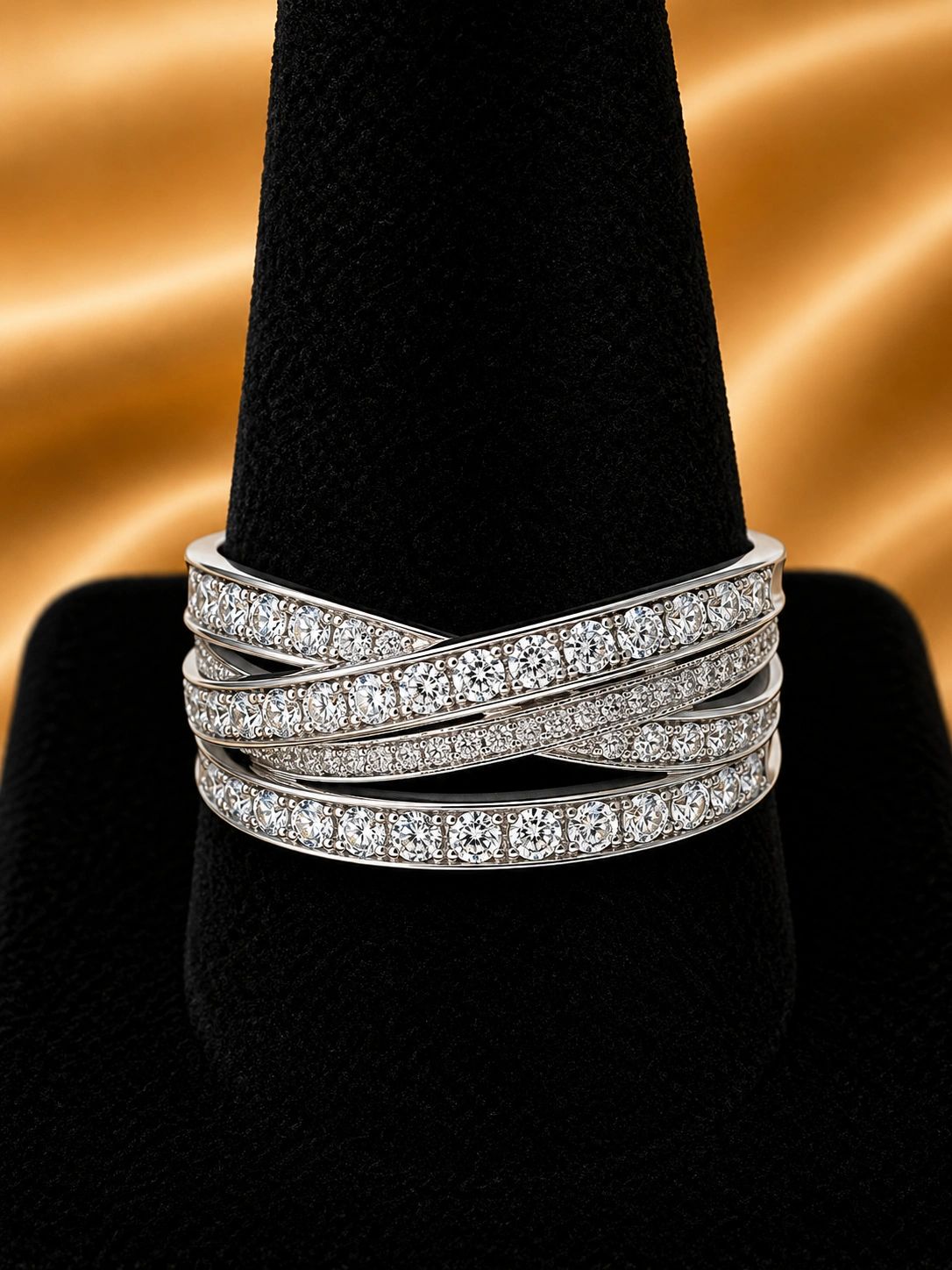 Sterling Silver-Plated Crisscross Ring