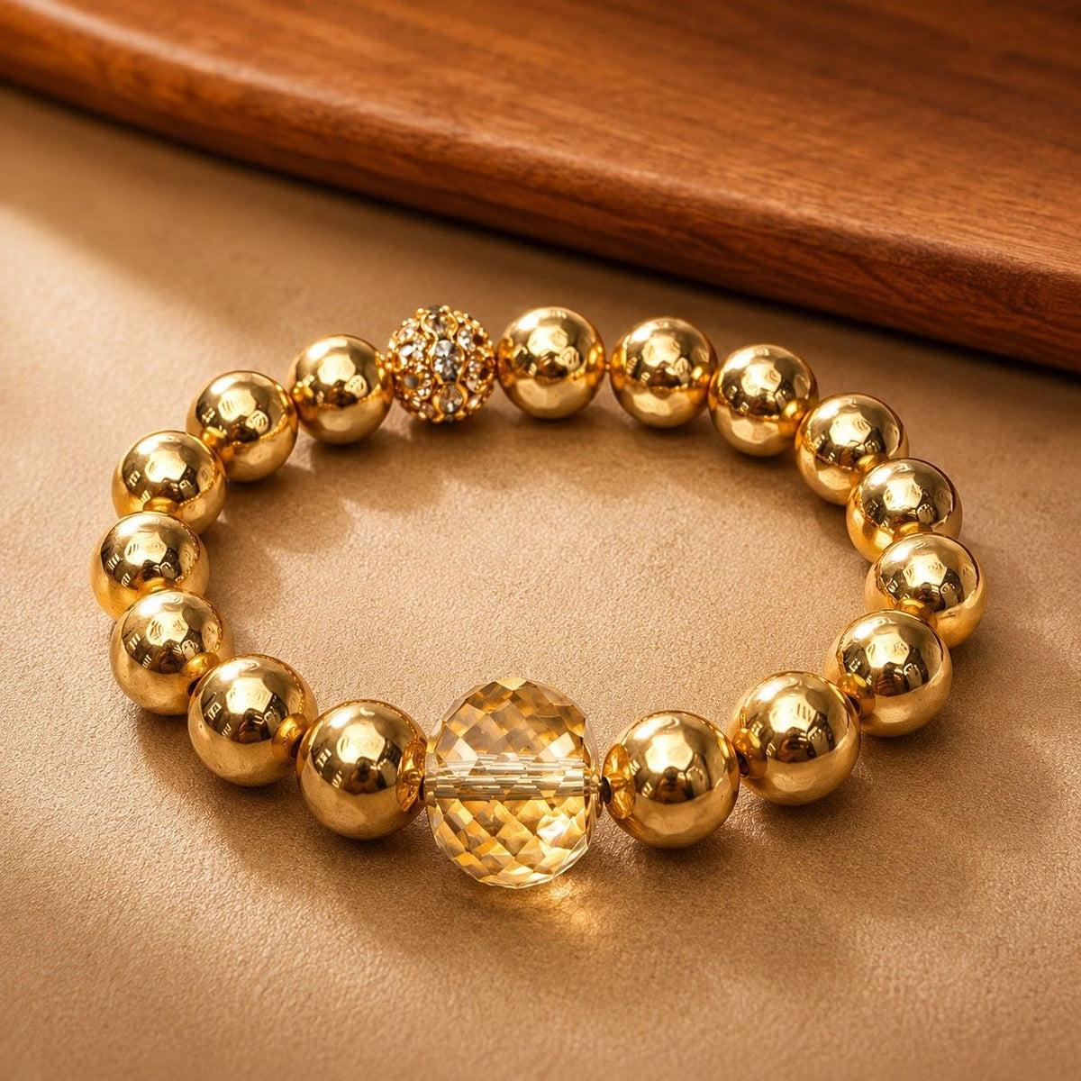 Golden Crystal Elegance Bracelet