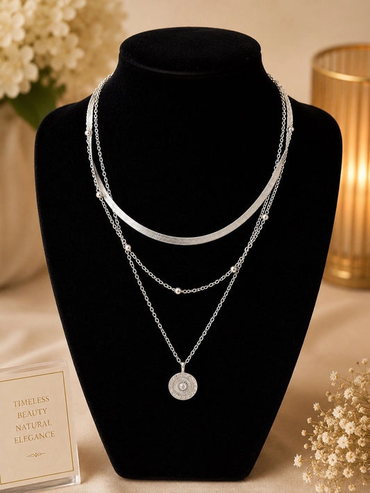 Layered Silver Necklace