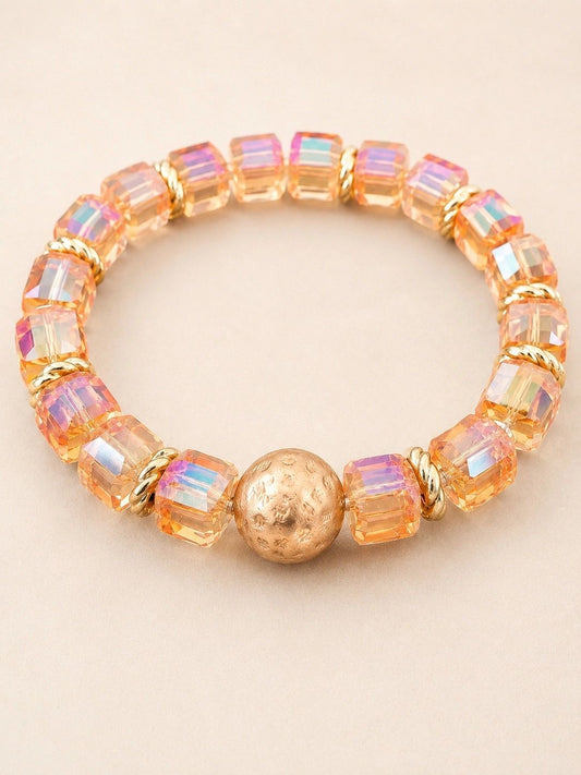 Champagne AB Crystal Stretch Bracelet
